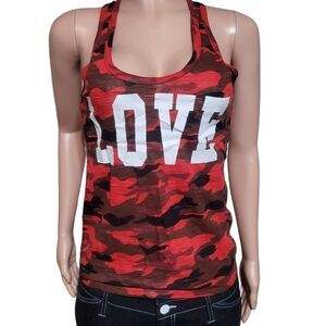 Reflex women's red camouflage racerback sleeveless tank top M